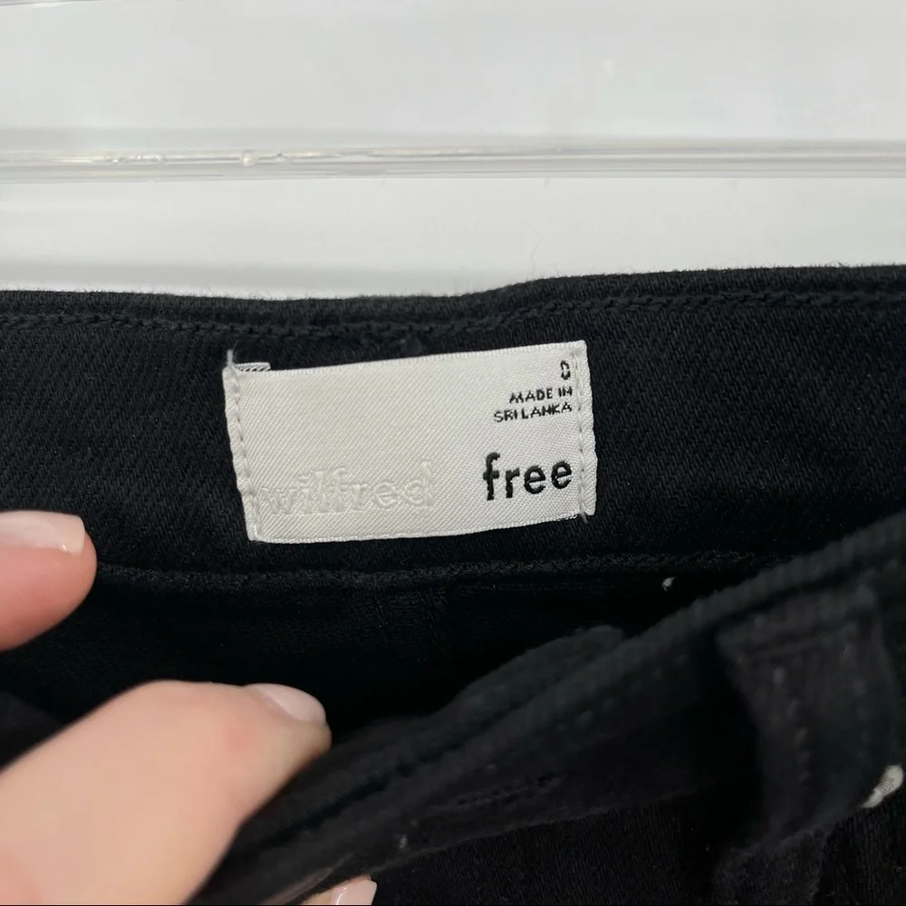 Wilfred Free‎ Tanit Denim Skirt Faded Black Raw Hem